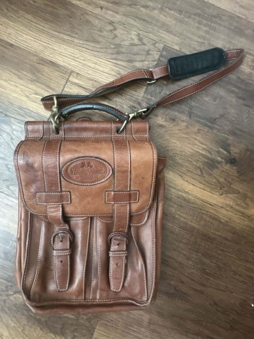 Willis & Geiger Outfitters Brown Leather Map Case / Messenger Bag